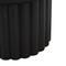 18.75" Black Metal Ribbed Side End Accent Table with White Marble Tabletop